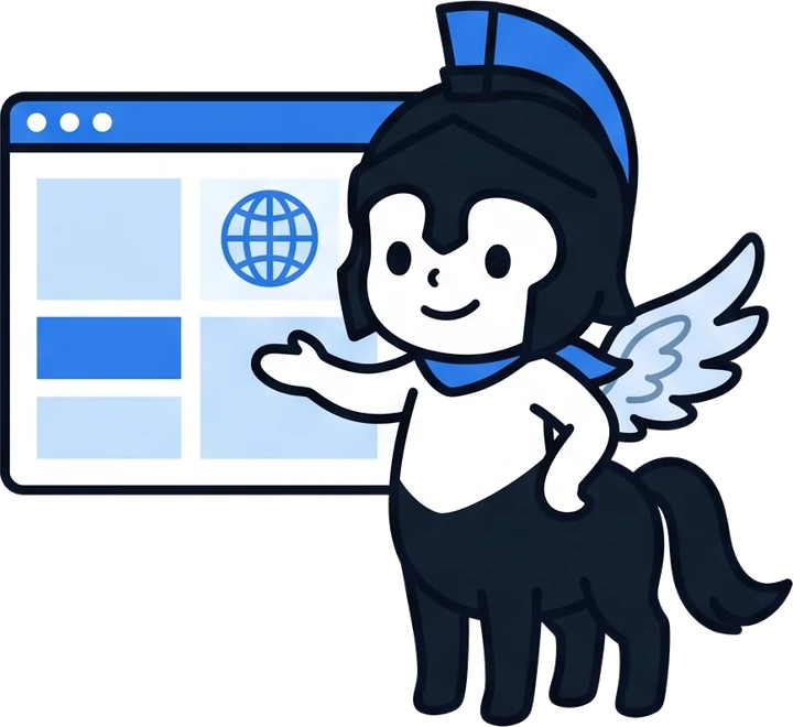 公開したWebサイトを紹介する、翼のあるこどもキンタウロス
